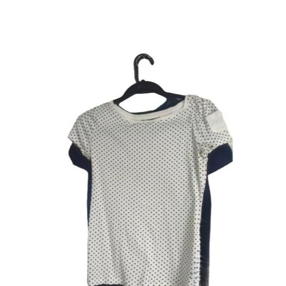Ralph Lauren White and Black Polka Dot Cotton Short Sleeve Top Petite Small - Picture 1 of 2